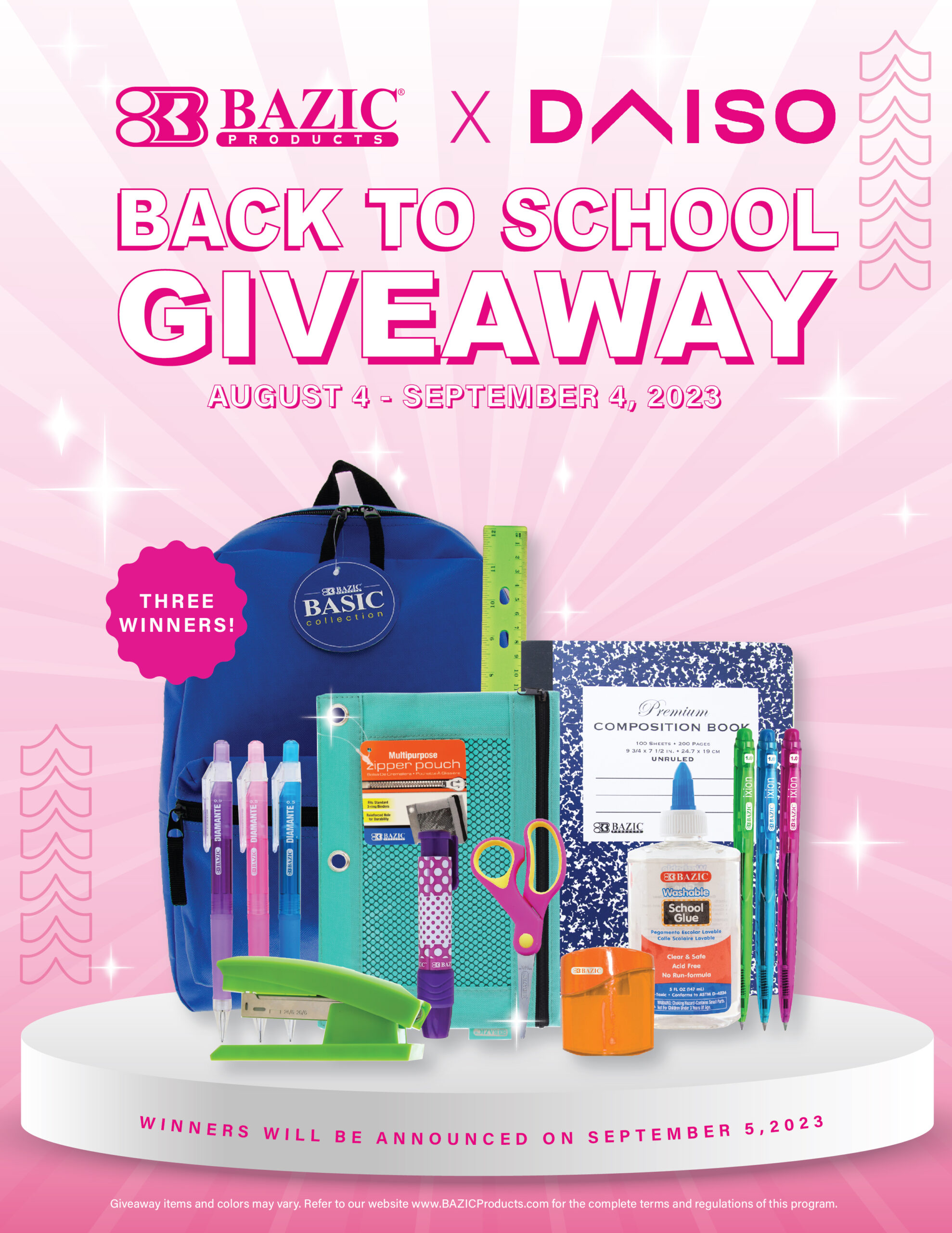 BAZIC x DAISO Back to School Giveaway
