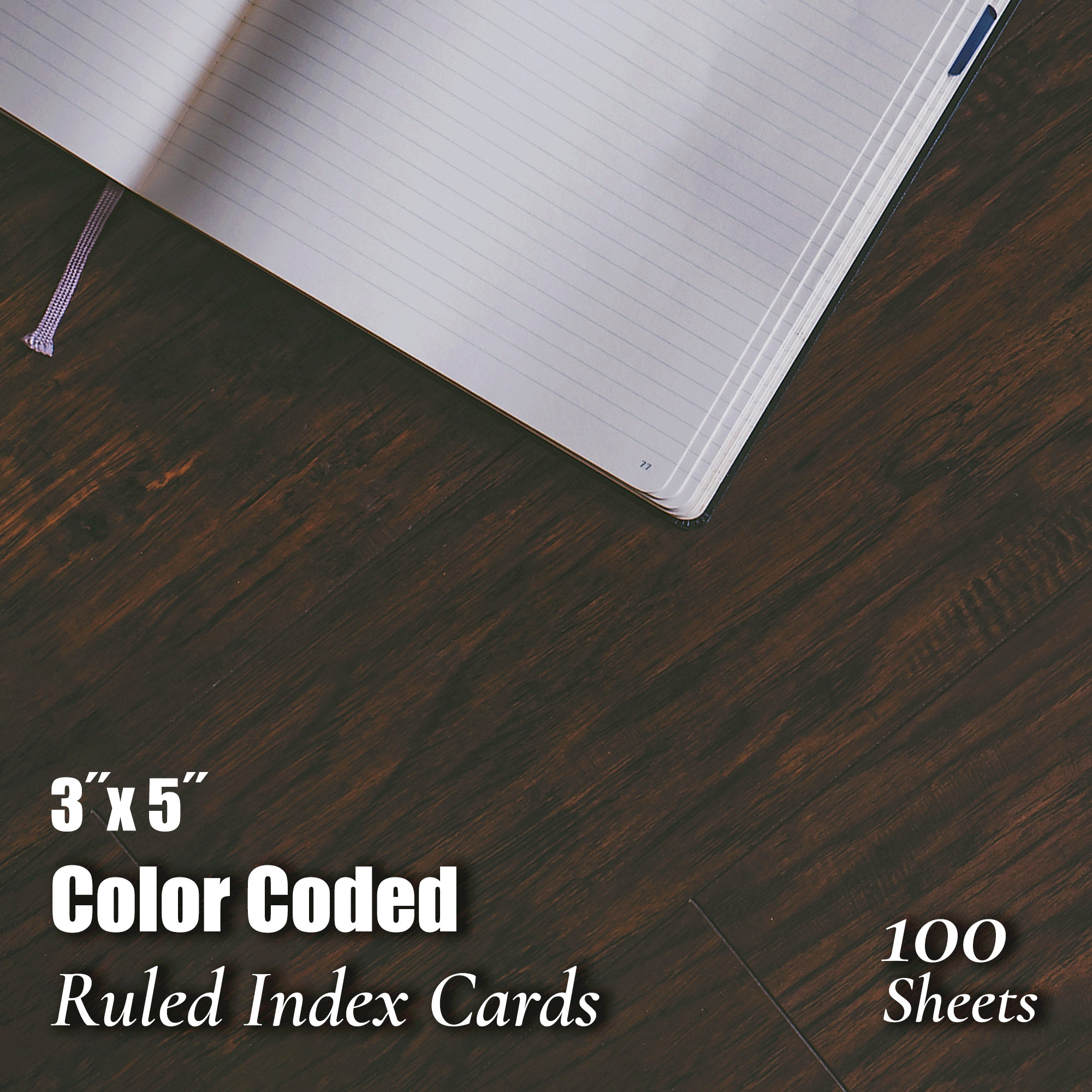NEW: Ruled Color Coded Index Cards – 3″ x 5″ 100 Ct.